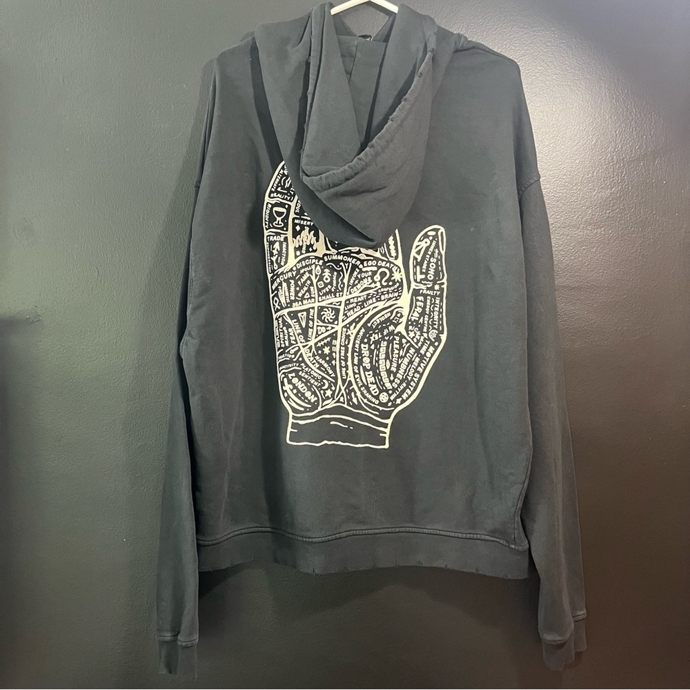 Dropdead Sweatshirt Mens Small S Black Hooded Front & Back Graphic Print Pocket